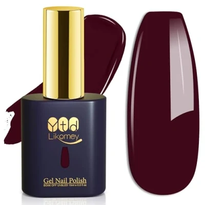Bild av YTD Likomey UV LED Gel lack Nagellack,15ml Djupt Vinröd Blötlägg Av Höst Vinter Juldagen Nagellack,CS219