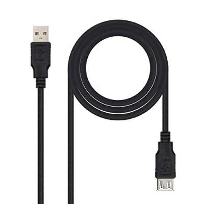 Bild av Nano Cable 10.01.0204 BK USB 2.0 förlängningskabel, hane hona, svart, 3 mts