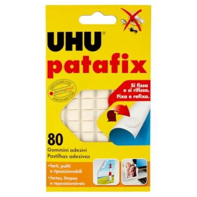 Bild av UHU Patafix 41710 Gomma adesiva removibile, Bianco, confezione da 80 gommini