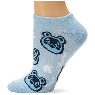 Bild av Nintendo kvinnor djur Crossing 5 pack No Show Socks Animal Socks, Blå grå multi, Fits Sock Size 9 11; Shoe 4 10.5