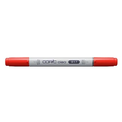 Bild av COPIC Ciao märkpenna typ R 17, läppstift orange, mångsidig layoutmärkpenna med en medelbred och penselspets