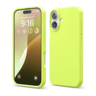 Bild av elago Kompatibel med iPhone 16 fodral, premium flytande silikonfodral, heltäckande skydd, stötsäkert och smalt telefonfodral, reptåligt mjukt mikrofiberfoder, 6.1