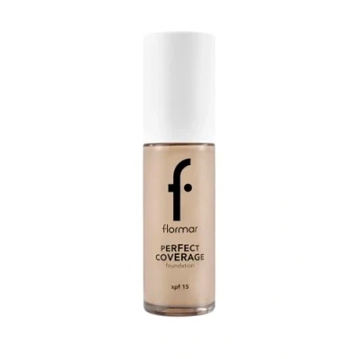 Bild av Flormar Perfect Coverage foundation 135 Hazel Flytande med hög täckning och SPF 15 Långvarig, återfuktande makeup för torr mogen hud 100 Light Ivory Np