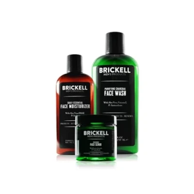 Bild av Brickell Herr Daily Advanced Face Care Routine II, Activated Charcoal ansiktsrengöring, ansiktsskrub, ansiktsfuktighetskräm lotion, naturlig och ekologisk, doftfri