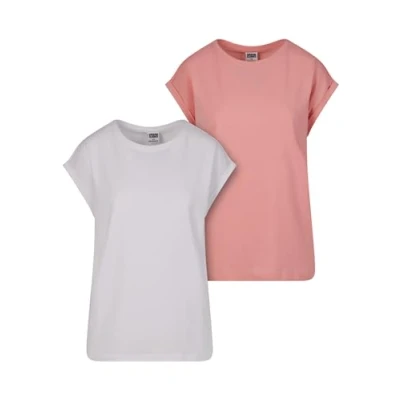 Bild av Urban Classics Extended Shoulder 2PACK Tshirt bas, Storlek: Small, Lemonadepink white
