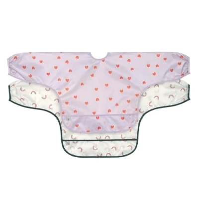 Bild av Casual baby långärmad haklapp set (2 st) för att binda samlingsskydd/långärmad glad rascals hjärta