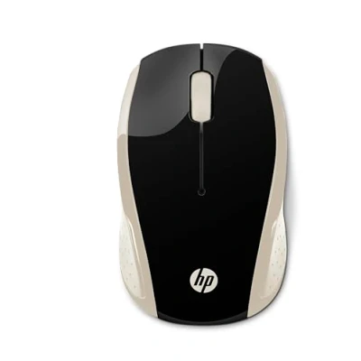 Bild av HP 200 (2HU83AA) trådlös mus (1 000 dpi, 3 knappar, scrollhjul, USB dongle) svart/guld