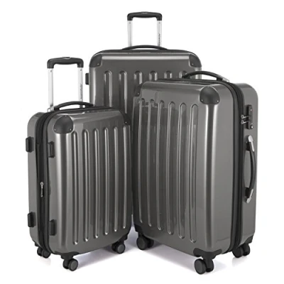 Bild av HUVUDSTADSTÄTT Alex handbagage, 55 x 38 23 cm, TSA, 4 rullar, 42 liter, resväska, hårt skalfodral, rullväska, bagagebagage titan, Koffer Set, Resväska set