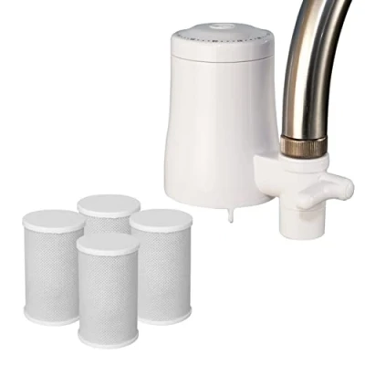 Bild av Tappwater EcoPro Vattenfilter för kranen, 5 stegs System, Vattenrening av 100+ substanser inkl klor, kalk, tungmetaller, m.m. (4 filterpatroner ingår). Tillverkat svenska Bluewater.