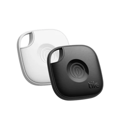 Bild av Tile by Life360 Mate (2024) Bluetooth bricka, nyckelsökare och spårare för nycklar, väskor med mera. Telefonsökare. Både iOS Android kompatibelt. 2 pack (svart/vit)