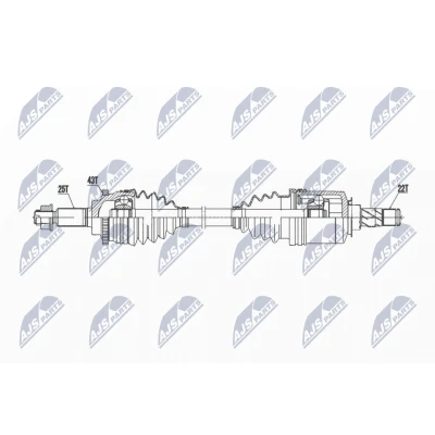 Bild av NTY NPW SU 050 Arbre de transmission Essieu avant gauche 635 boîte vitesses manuelle SUZUKI: SWIFT 3