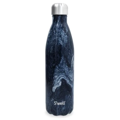 Bild av S&#039;well Återanvändbar vattenflaska i rostfritt stål, 750 ml, Azurite Marble, trippelisolerad och läckagesäker dricksflaska för varma kalla drycker upp till 48h kall/24h varm