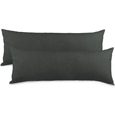 Bild av aqua textil Classic Line örngott set om 2, 40 x 120 cm, antracitgrå, bomull, sidosovkudde, fodral, örngott,