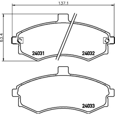 Bild av HELLA 8DB 355 010 481 Jeu de plaquettes frein avec indicateur d&#039;usure HYUNDAI: Matrix, Elantra III 5 portes, Berline