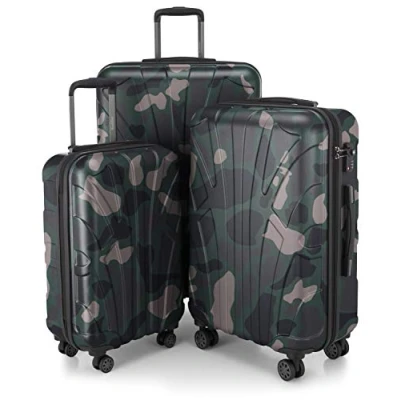 Bild av suitline rullväska i 3 storlekar, trolleyset hårt skal Resväska (55 cm, 66 76 cm) tvillinghjul, Kamouflage, SET, set