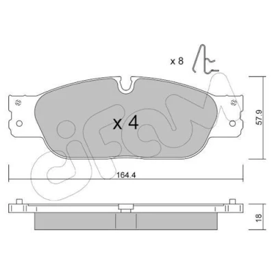 Bild av CIFAM 822 1189 0 Jeu de plaquettes frein préparé pour indicateur d&#039;usure JAGUAR: S Type, XJ Berline
