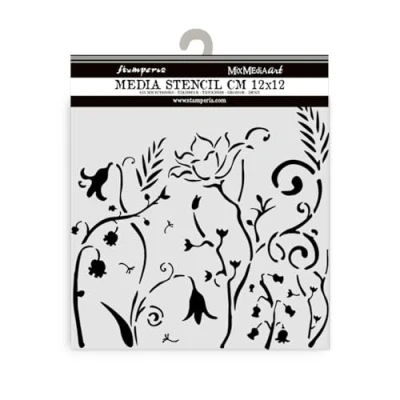 Bild av Stamperia Thick Stencils for Scrapbooks, Albums, Cards, Bullet Journalling, and More, Flexible Material, Easy to Clean, Perfect Hobbies, Crafts Gifting (Hidden Grove, Flowers)