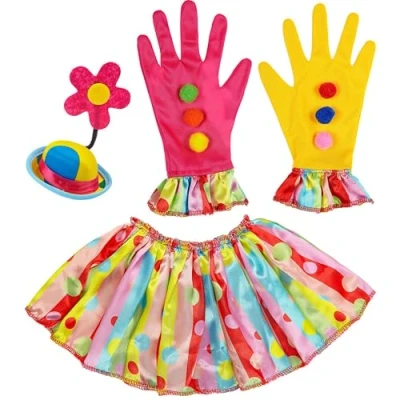 Bild av W WIDMANN MILANO Party Fashion utklädningsset clown, minihatt, krage och handskar, cirkus, karneval, temafest, födelsedag
