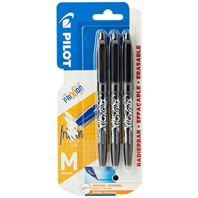 Bild av Pilot Frixion raderbar kulspetspenna 0,7 mm spets svart, 3 pack