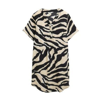 Bild av TOM Tailor Vardagsklänning, Storlek: 36, Abstract beige zebra