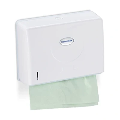 Bild av Relaxdays Pappershandduksdispenser, väggmontering, för H2 pappershanddukar, handduksdispenser H x B D 20,5 27,5 10 cm, vit