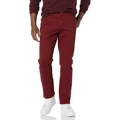 Bild av Amazon Essentials Herr Athletic Fit 5 ficka stretch twill byxa (finns i stora och långa), vinröd, 38 B x 32 L