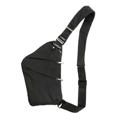 Bild av Lixada Sling ryggsäck bröstväska lätt utomhus sport resor vandring stöldskydd crossbody axelväska väska dagväska för män kvinnor, Svart, 12.2 * 7.9 0.4in