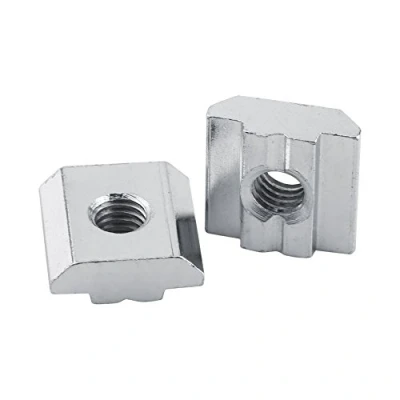 Bild av 50 st/parti aluminiumprofilmutter, glidande T spår mutter, muttrar för aluminiumprofiltillbehör(europeisk standardtyp 30 M5)