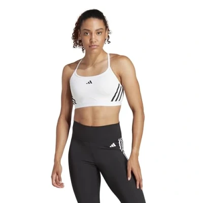 Bild av adidas Aeroreact träningsbelysning för kvinnor, stöder sport bh, MCD vit/svart