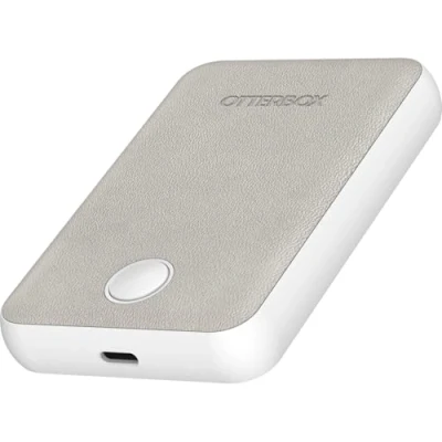 Bild av OtterBox Wireless Power Bank för MagSafe, tunn portabel laddare med USB C till kabel medföljer, LED indikator, 5000 mAh tålig design iPhone, Vit