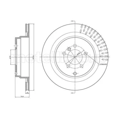 Bild av METELLI Bromsskiva 354,0mm 20,0mm 5 ventilerad 23 1731C Bromsskivor