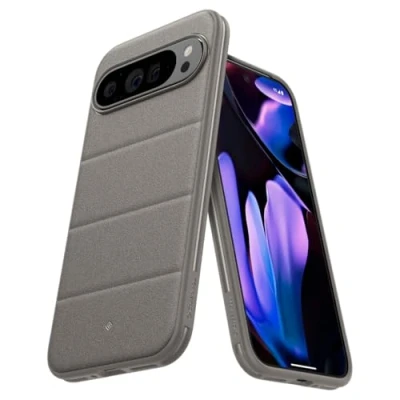 Bild av Caseology Athlex för Google Pixel 9 Pro XL Fodral, [Sandstone Texture for Anti Scratch] Sidogreppsmönster Fodral Active Gray