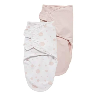 Bild av Meyco Baby Dots/Uni Pucksack 2 pack, startutrustning för nyfödda (puckduk bebisar från 0 3 månader, mjuk sovkomfort, andas och fuktabsorberar, sömnhjälp), rosa/ljusrosa