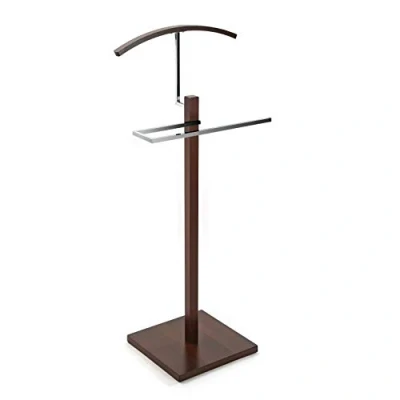 Bild av Versa Wengue Modern och multifunktionell herrtjänst med 2 krokar eller hängare för herr damkläder, mått (H x L B) 112 35 cm, trä, färg: brun