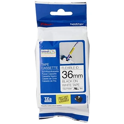 Bild av Brother TZe FX261 Svart på vitt Rulle (3,56 cm x 8 m) 1 kassett(er) flexibel tape för P Touch PT 3600, 530, 550, 9200, 9400, 9500, 9600, 9700, 9800, D800, E800, P900, P950