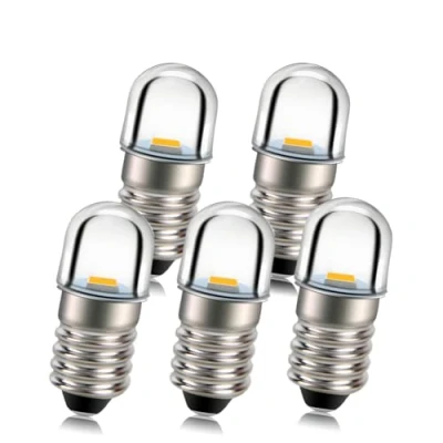 Bild av Ruiandsion 5 st 3 V E10 basuttag LED lampa 1 W varm vit utbytbar ficklampa pannlampa mini huvudlampa ficklampor, negativ jord