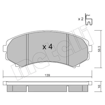 Bild av Bromsbeläggsats, Framaxel, mazda,mitsubishi, 4605A041, 4605A471, LAY3 33 28Z, 28ZA, MN116445, MQ907152, MQ907154, MQ908290, MQ90