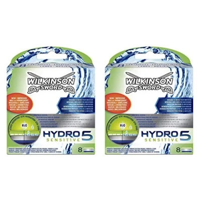 Bild av Wilkinson Sword Hydro 5 Sensitive blad rakblad för män med känslig hud, Extra Fuktgivande Smörjband, 16 st Pack Grön, färg