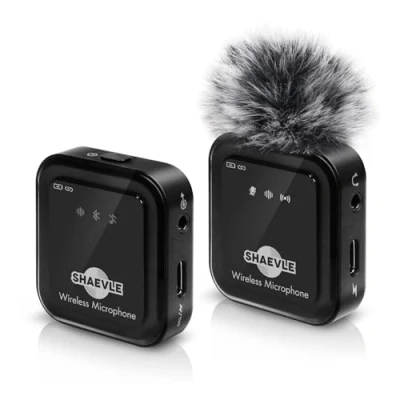 Bild av Trådlös Lavalier mikrofon med realtid/målgruppsövervakning, ljudanka, ackompanjemang, reverb, tyst, brusreducering mini clip on lapel Bluetooth för smartphone, iPad, Android telefon, PC
