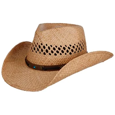 Bild av Stetson Rifterson Western Raffiahatt Herrar raffiastråhatt solhatt stråhatt sommar Vår XL (60 61 cm) natur