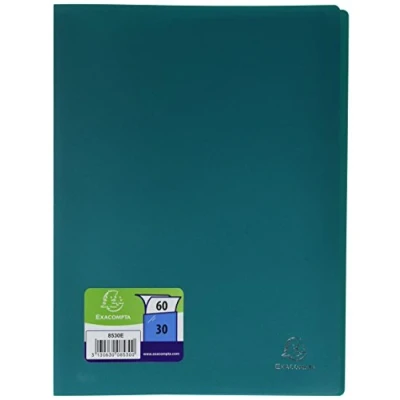 Bild av Exacompta 8530E 1 OPAK dokumentfodral 30 korrugerade, antireflexfodral 60 vyer för A4 format mått 24 x 32 cm flexibelt Polypro lock 8 slumpmässiga färger