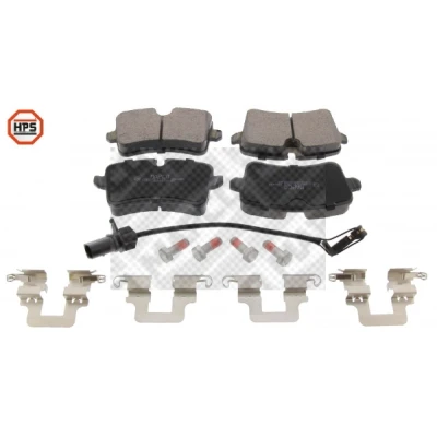 Bild av MAPCO 6666HPS Jeu de plaquettes frein Essieu arrière contact signal d&#039;usure inclus avec tôle anti bruit accessoires AUDI: A6 C7 Berline