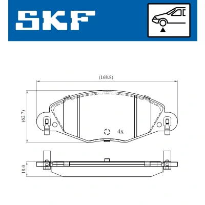 Bild av SKF VKBP 80447 E Jeu de plaquettes frein contact signal d&#039;usure inclus CITROËN: C5 I Break