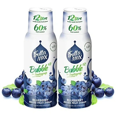 Bild av FruttaMax Fruktsirapskoncentrat Mindre socker med 60% fruktinnehåll lämplig för läskmaskin 500ml (Blåbär)