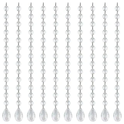 Bild av Belle Vous Klara Kristallhängsmycken i Tårdroppsform för Ljuskrona (10 Pack) 34,5 cm Hängande Dekorationspärlor Ljuskronor, Prismor, DIY Solfångardelar, Bröllops /Julfest &amp; Girlanger