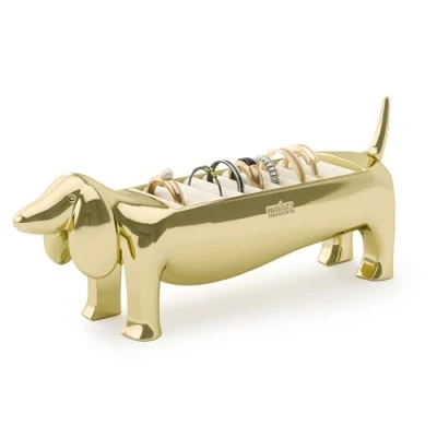 Bild av Umbra Dachsie ringhållare present till Weiner Dog Tax Doxie Lover smyckesförvaring, mässing