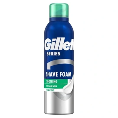 Bild av Gillette Series Sensitive Rakskum För Män 250ml, Med Fylligt Lödder Som Hjälper Till Att Skydda Huden Vid Rakning