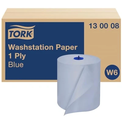 Bild av Aftørringspapir Tork Basic W6 1 lags blå 6rul/kar 130008