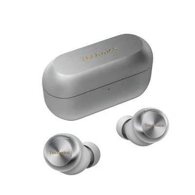 Bild av Technics EAH AZ100E S trådlösa öronsnäckor med brusreducering, Bluetooth flera punkter, röstfokus AI, bekväma in ear hörlurar, silver