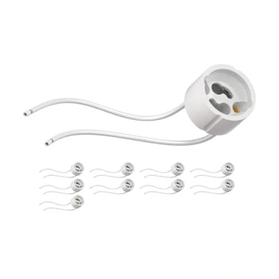 Bild av ledscom.de 10 st GU10 sockel, keramik, vit, 230V AC, max 25W